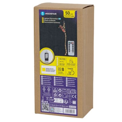 Aigostar - LED vanjska božićna dekoracija LED/4xAA IP44 Djed Božićnjak s padobranom