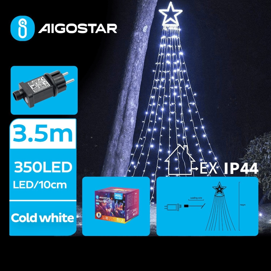 Aigostar - LED Vanjska božićna dekoracija LED/6W/230V 3,5m IP44 hladna bijela