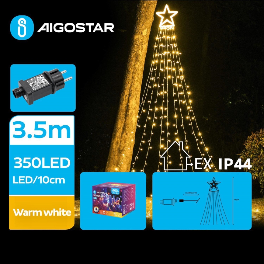 Aigostar - LED vanjska božićna dekoracija LED/6W/230V 3,5m IP44 topla bijela