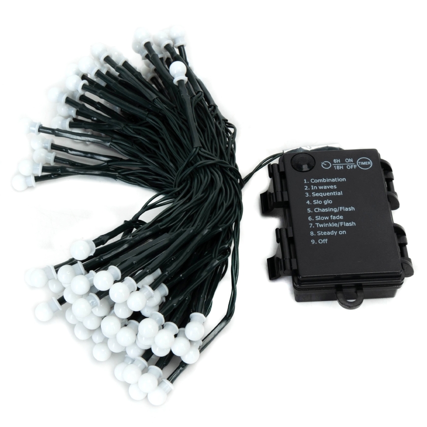 Aigostar - LED vanjski božićni niz 100 LED/8 funkcija 3xAA 10,3 m IP44 topla bijela