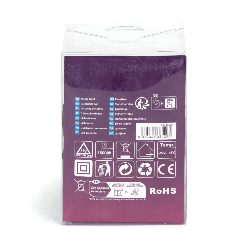 Aigostar - LED vanjska božićna girlanda 50 LED/8 funkcija 8 m IP44 hladno bijela