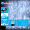 Aigostar - LED vanjska božićna svjetlosna lanac 200xLED/8 funkcija 5x2m IP44 hladno bijela