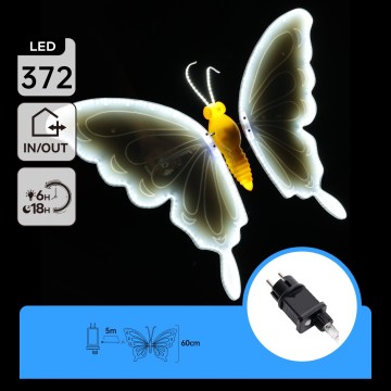 Aigostar - LED Vanjska dekoracija 372xLED IP44 hladna bijela leptir
