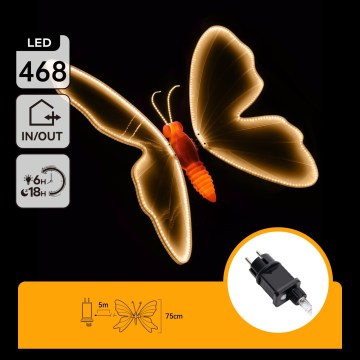 Aigostar - LED Vanjska dekoracija 504xLED IP44 topla bijela leptir