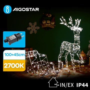 Aigostar - LED vanjska dekoracija LED/3,6W/31/230V 2700K 90/45cm IP44 sob sa sanjkama