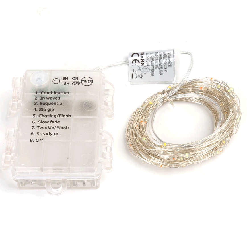 Aigostar - LED vanjski niz lampica 150 LED/8 funkcija/3xAA 15,3 m IP44 višebojno