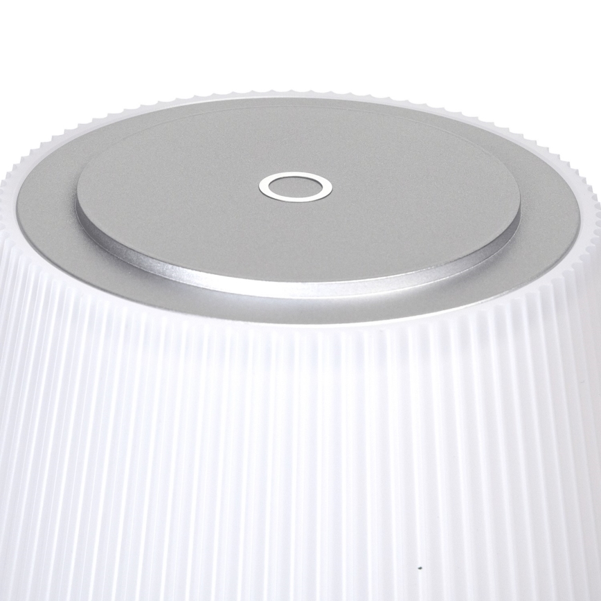 Aigostar - LED Vanjska prigušiva punjiva stolna lampa LED/4W/5V 3600mAh bijela/mat krom IP54