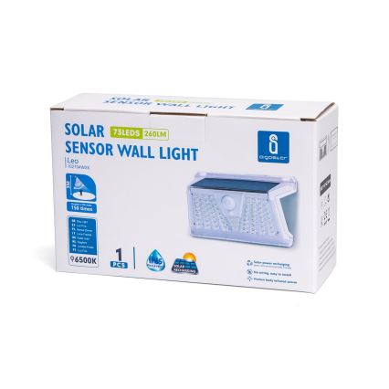 Aigostar - LED Vanjska solarna svjetiljka sa senzorom LED/2,4W/5V 1200 mAh IP65