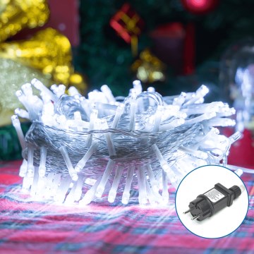 Aigostar - LED Vanjske božićne lampice 100xLED/8 funkcija 13m IP44 hladna bijela