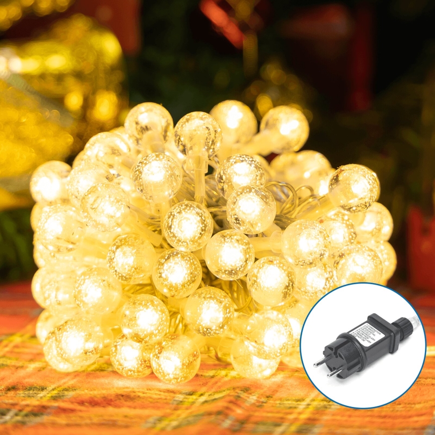 Aigostar - LED Vanjske božićne lampice 100xLED/8 funkcija 13m IP44 topla bijela