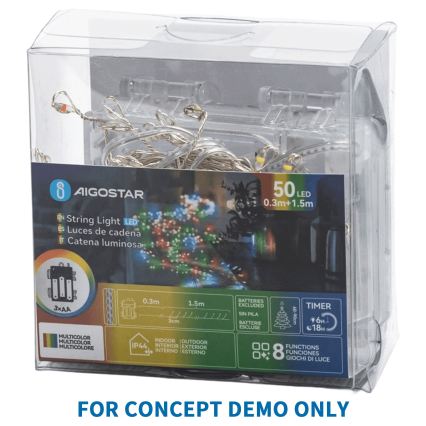 Aigostar - LED vanjske božićne lampice 100xLED/8 funkcija 3xAA 3,3m IP44 topla bijela