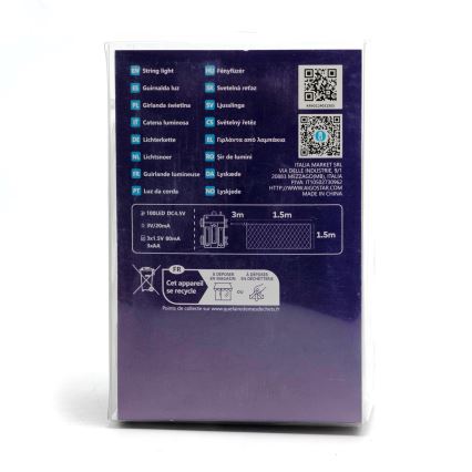 Aigostar -LED Vanjske božićne lampice 100xLED/8 funkcija/3xAA 4,5x1,5m IP44 hladna bijela