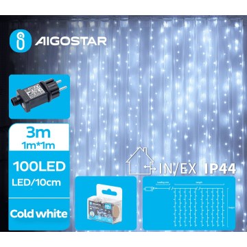 Aigostar - LED Vanjske božićne lampice 100xLED/8 funkcija 4x1m IP44 hladna bijela