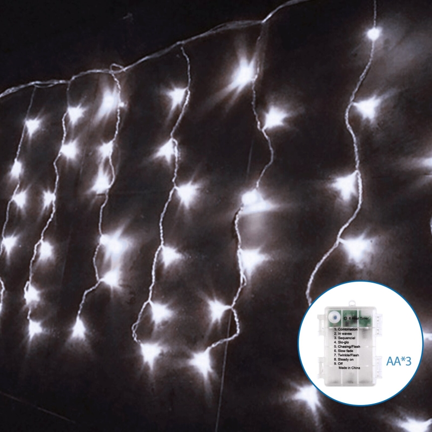 Aigostar - LED Vanjske božićne lampice 100xLED/8 funkcija 8x0,4m IP44 hladna bijela
