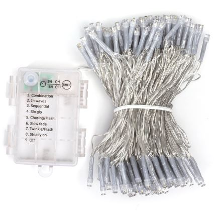 Aigostar -LED Vanjske božićne lampice 150xLED/8 funkcija 3xAA 15,3m IP44 topla bijela