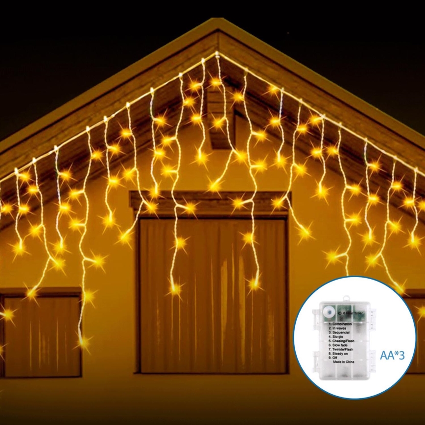 Aigostar - LED Vanjske božićne lampice 200xLED/8 funkcija 13x0,6m IP44 topla bijela