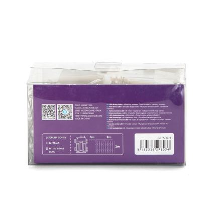 Aigostar - LED Vanjske božićne lampice 200xLED/8 funkcija 3xAA 5x2m IP44 multicolor