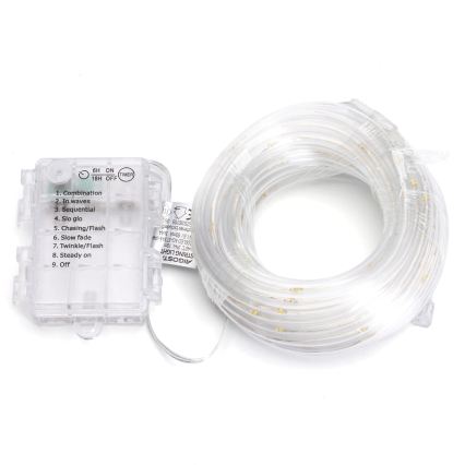 Aigostar - LED vanjske božićne lampice 50xLED/8 funkcija 3xAA 5,3m IP44 topla bijela