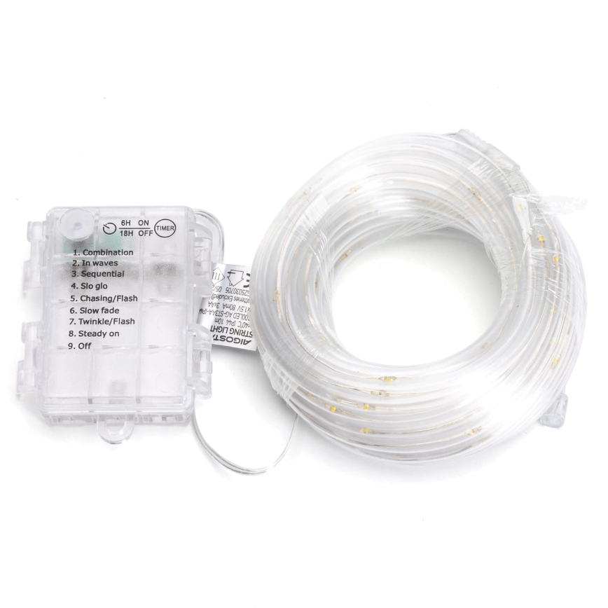 Aigostar - LED vanjske božićne lampice 50xLED/8 funkcija 3xAA 5,3m IP44 topla bijela