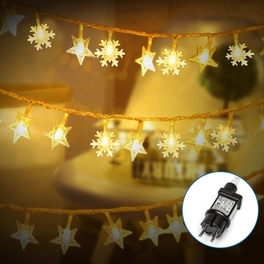 Aigostar - LED Vanjske božićne lampice 50xLED/8 funkcija 8m IP44 topla bijela