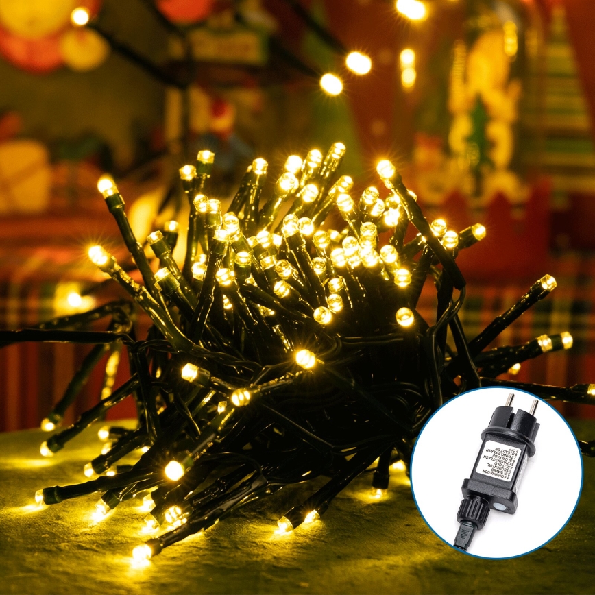 Aigostar - LED Vanjske božićne lampice 600xLED/8 funkcija 18m IP44 topla bijela
