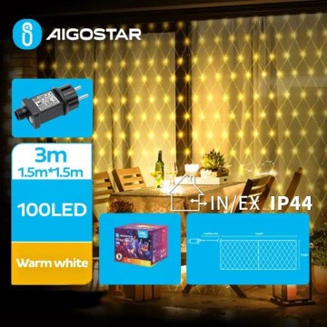 Aigostar - LED vanjski božićni lanac 100xLED/8 funkcija 4,5x1,5m IP44 toplo bijela