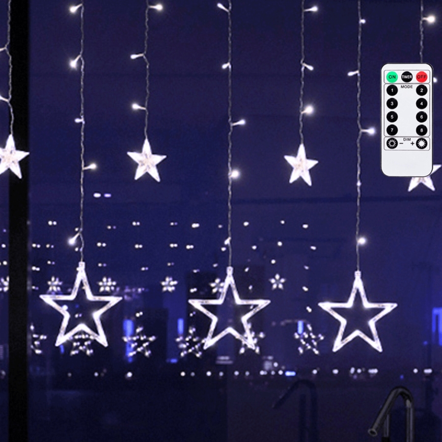 Aigostar - LED vanjski svjetlosni niz 120xLED/8 funkcija 3x0,6 m IP44 hladno bijela + daljinski upravljač