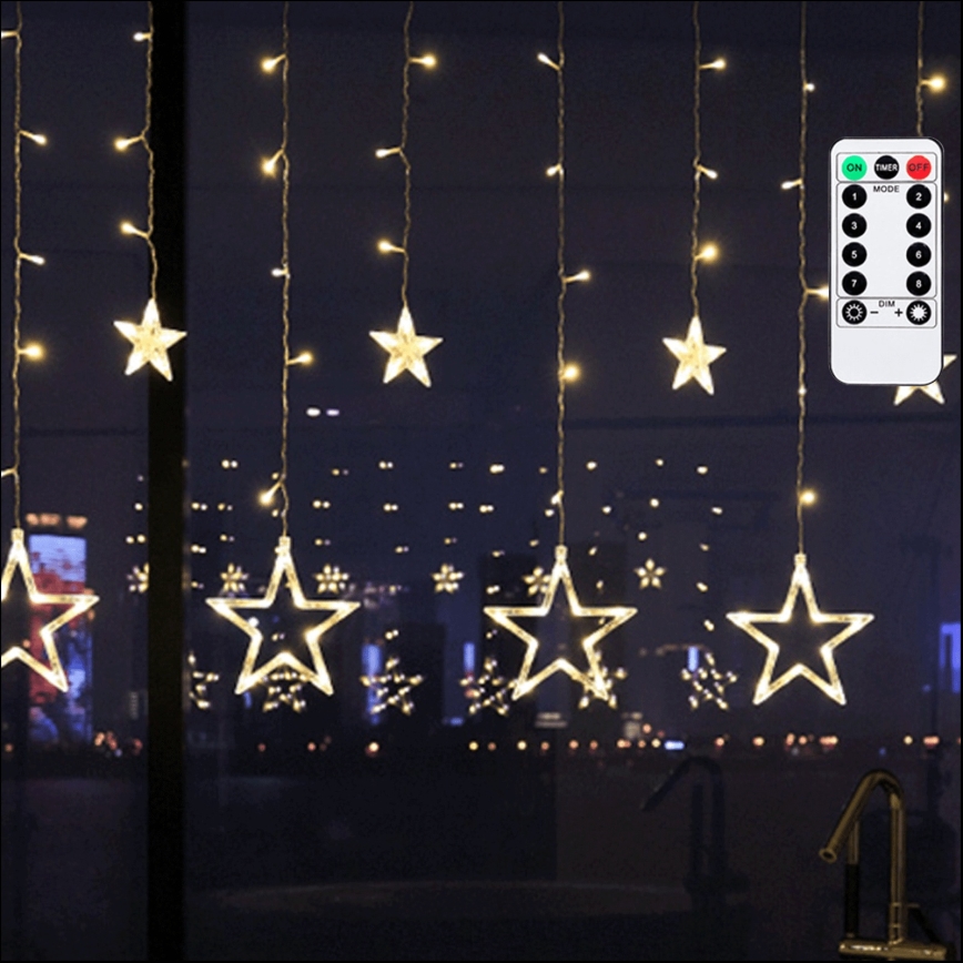 Aigostar - LED vanjski niz 120xLED/8 funkcija 3x0,6 m IP44 topla bijela + daljinski upravljač