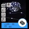 Aigostar - LED vanjski božićni lanac 150xLED/8 funkcija/3xAA 15,3m IP44 hladno bijela