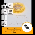 Aigostar - LED vanjski božićni lanac 2000 LED/8 funkcija 53 m IP44 topla bijela