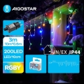 Aigostar - LED vanjski božićni lanac 200xLED/8 funkcija 13x0,6m IP44 višebojno