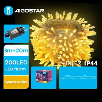Aigostar - LED vanjski božićni lanac 200xLED/8 funkcija 23m IP44 topla bijela