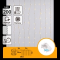 Aigostar - LED vanjski božićni lanac 200xLED/8 funkcija 3xAA 5x2m IP44 topla bijela