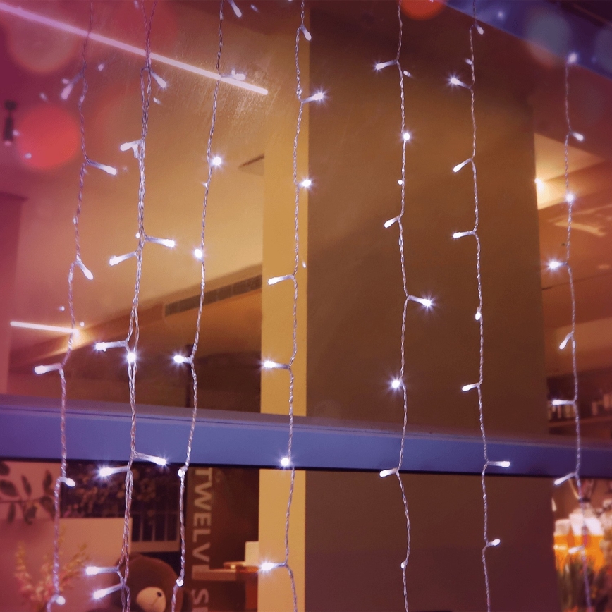 Aigostar - LED vanjska božićna svjetlosna lanac 200xLED/8 funkcija 5x2m IP44 hladno bijela