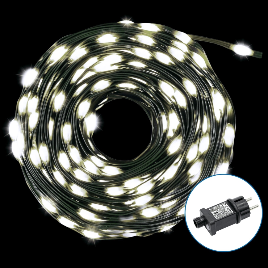 Aigostar - LED vanjski božićni lanac 300xLED/8 funkcija 33m IP44 hladno bijela