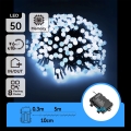Aigostar -LED vanjski božićni lanac 50xLED/8 funkcija 3xAA 5,3m IP44 hladno bijela
