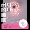 Aigostar - LED vanjski božićni lanac 50xLED/8 funkcija 3xAA 5,3m IP44 ružičasta/topla bijela