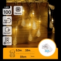 Aigostar - LED vanjski božićni niz 100xLED/8 funkcija 3xAA 10 m IP44 topla bijela, kapljice