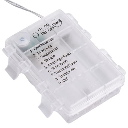 Aigostar-LED Vanjski božićni niz 100xLED/8 funkcija 3xAA 8x0,4m IP44 višebojan