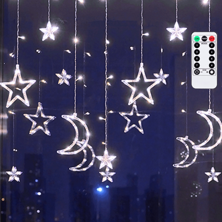 Aigostar - LED vanjski božićni niz 120 LED/6 W/230 V/8 funkcija/3 x 0,6 m/IP44/hladno bijela + s daljinskim upravljačem
