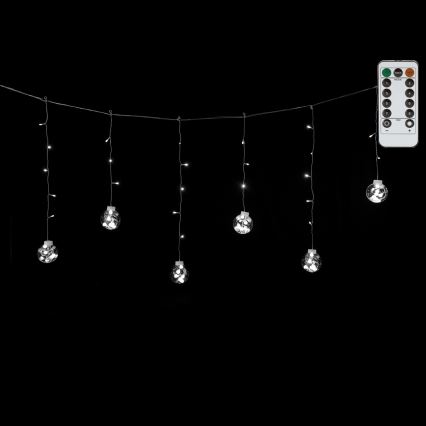 Aigostar - LED Vanjski božićni svjetlosni niz 120xLED/8 funkcija 3x0,6m IP44 hladno bijela + daljinski upravljač