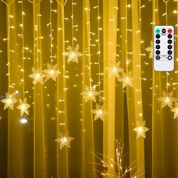 Aigostar - LED vanjski božićni niz 120xLED/8 funkcija 3x0,7m IP44 topla bijela + s daljinskim upravljačem