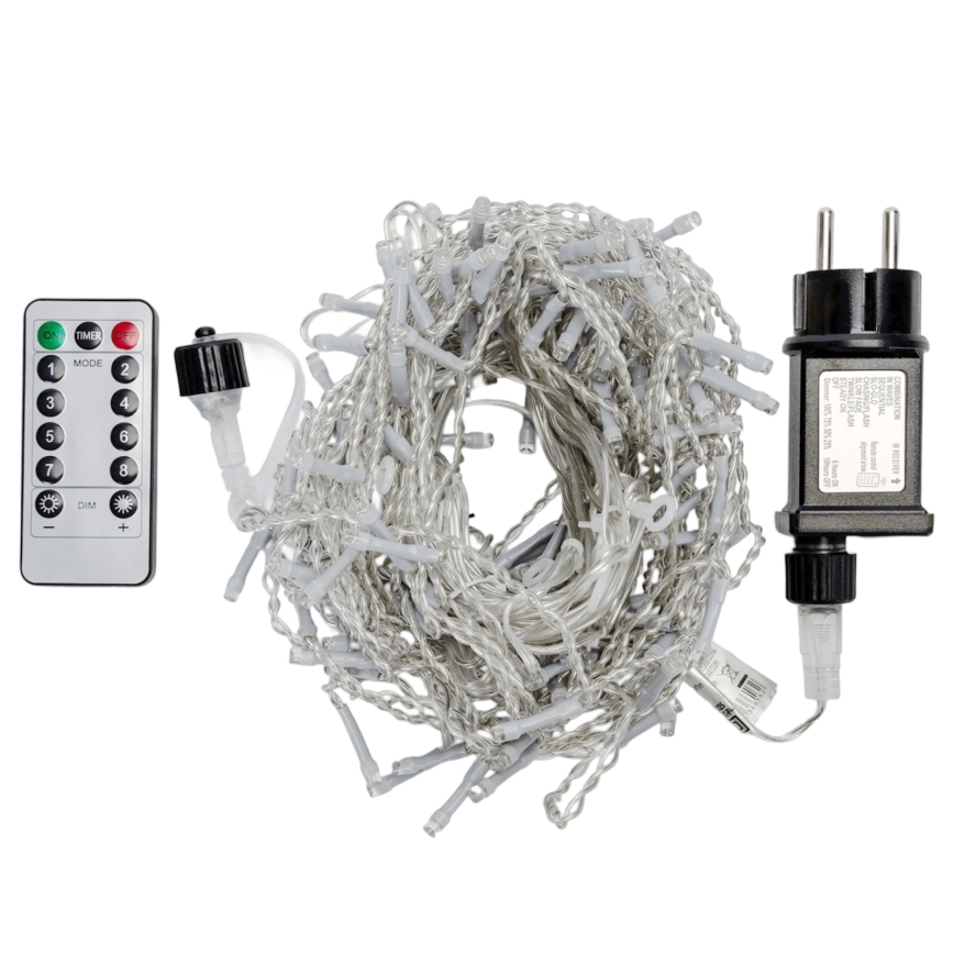 Aigostar - LED vanjski niz 150xLED/6W/230V/8 funkcija 1,5x1m IP44 hladno bijela + daljinski upravljač