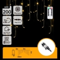 Aigostar - LED vanjski božićni niz 200xLED/6W/230V/8 funkcija 3x1m IP44 topla bijela + daljinski upravljač