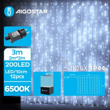 Aigostar - LED vanjski božićni niz 200xLED/8 funkcija 5x2m IP44 hladna bijela