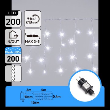 Aigostar - LED vanjski božićni niz 200xLED 8x0,4m IP44 hladno bijela