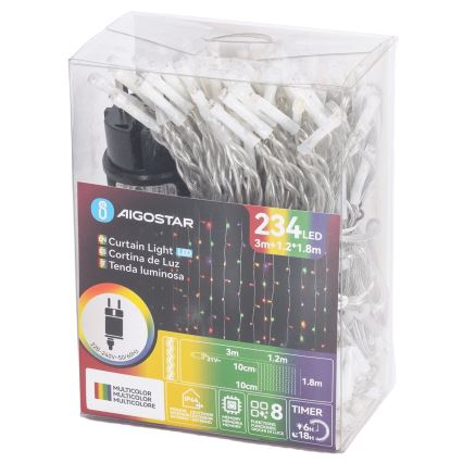 Aigostar - LED vanjski božićni niz 234xLED/8 funkcija 1,2x1,8 m IP44 višebojni