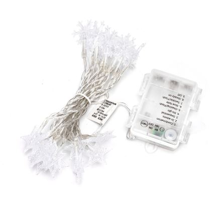 Aigostar - LED vanjske božićne lampice 25xLED/8 funkcija 3xAA 2,5 m IP44 hladno bijela