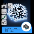 Aigostar - LED vanjski božićni niz 25xLED/8 funkcija 3xAA 2,8m IP44 hladno bijela
