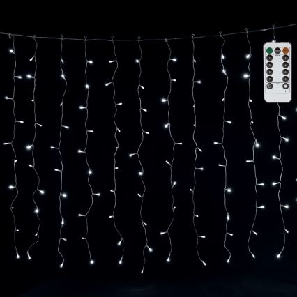 Aigostar - LED vanjski božićni lanac 300xLED/8 funkcija 3x1m IP44 hladno bijela + daljinski upravljač